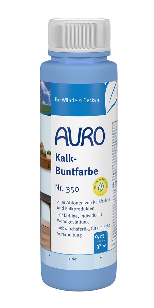 AURO Kalk-Buntfarbe Lichtblau, Nr. 350-55 0,25l
