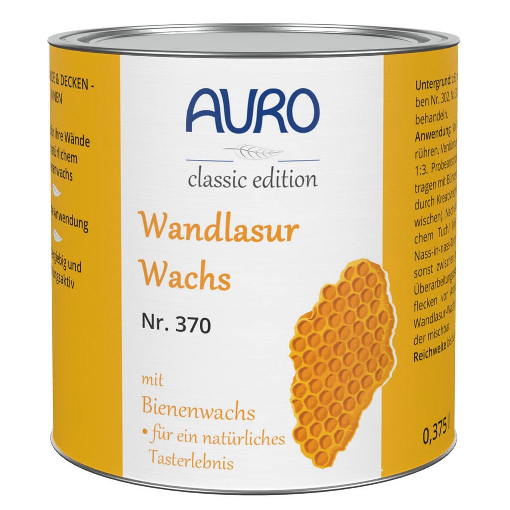 AURO Wandlasur-Wachs, Maisgelb Nr. 370-10 0,375l
