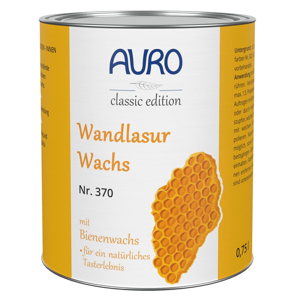 AURO Wandlasur-Wachs, Mineral-Weiß Nr. 370-90 0,375l