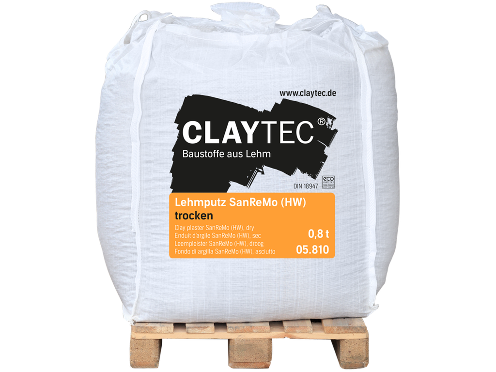 Claytec Lehmputz SanReMo TROCKEN im Big-Bag