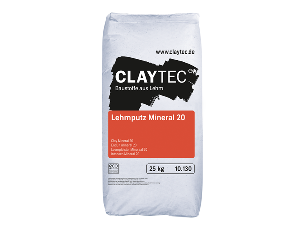 Claytec Lehmputz Mineral 20, 25kg/Sack