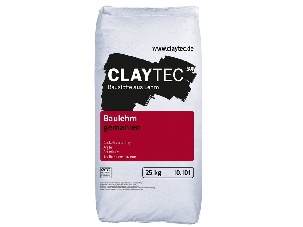 Claytec Baulehm gemahlen, 25 kg (Lehmpulver)