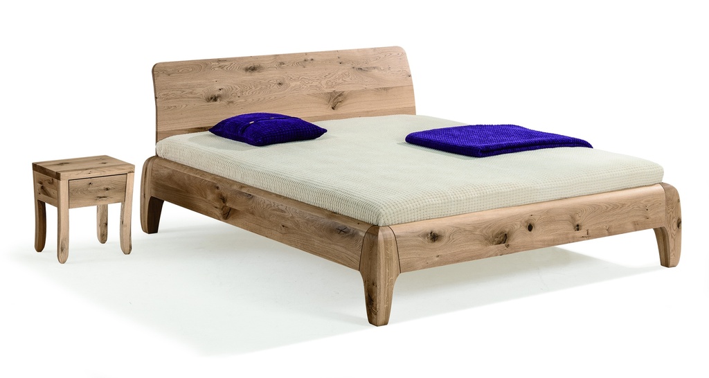 DORMIENTE Massivholzbett GONDA inkl. RL, Wildeiche geölt, B: 180cm, L: 200cm