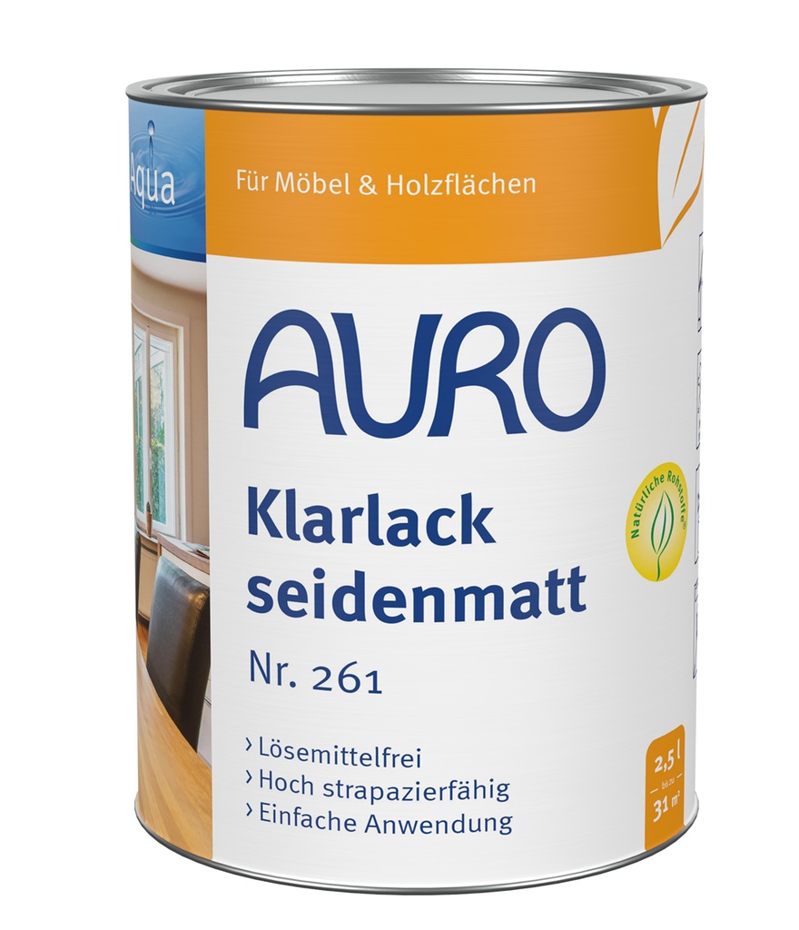 AURO Klarlack seidenmatt, Nr. 261-00 2,5 Liter