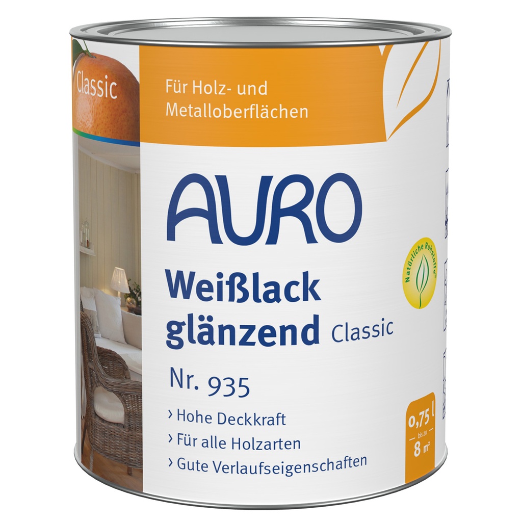 AURO Weißlack, glänzend, Classic Nr. 935 0,75l