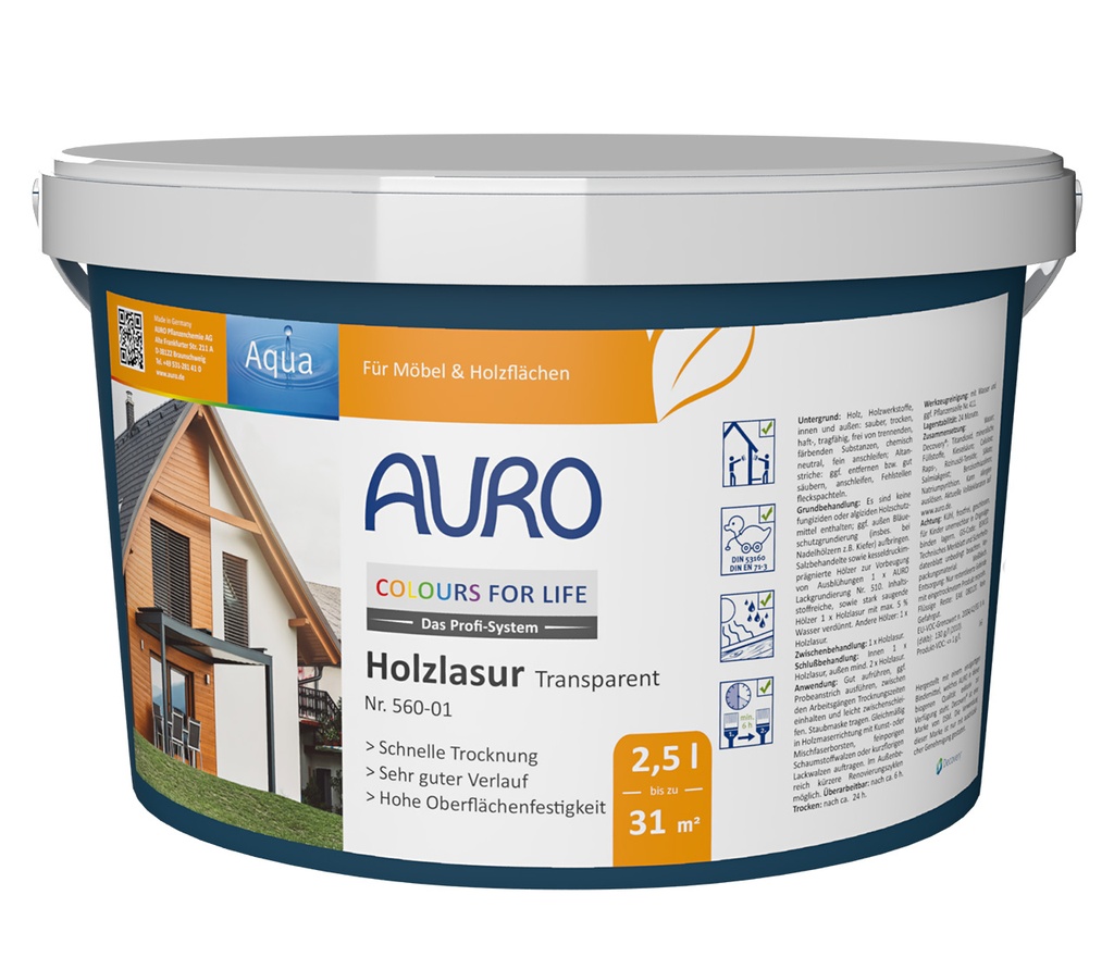 AURO CfL Holzlasur transparent Nr. 560-01  2,5 l