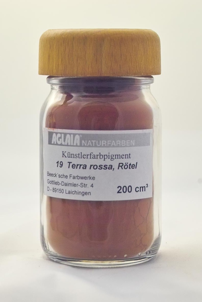 Aglaia Pigment, Nr.19, Terra rossa, Rötel, lasierend, 100 cm³