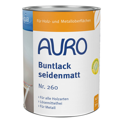 AURO Buntlack seidenmatt, Schwarz Nr. 260-99 2,5l