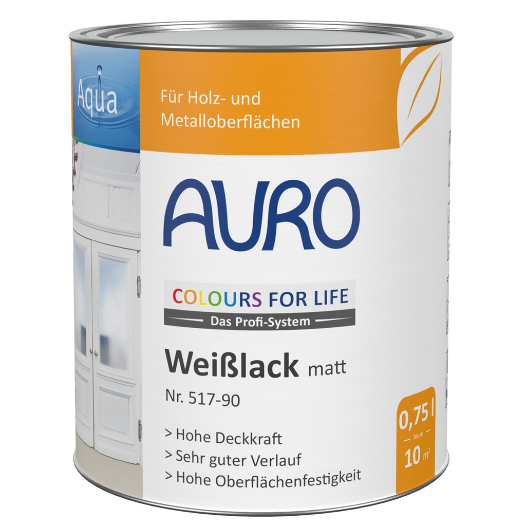 AURO CfL Weißlack matt Nr. 517-90 0,75l