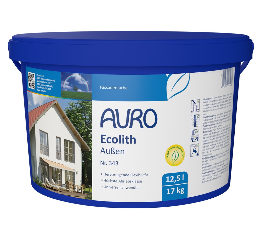 AURO Ecolith Außen-Kalk Fassadenfarbe 12,5l / 17kg