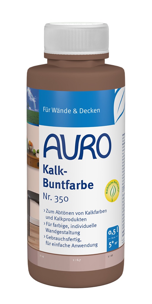 AURO Kalk-Buntfarbe Braun, Nr. 350-85 0,5l