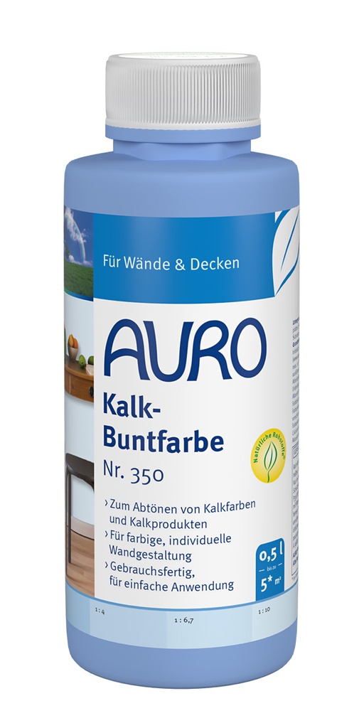 AURO Kalk-Buntfarbe Lichtblau, Nr. 350-55 0,5l
