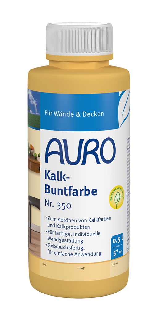 AURO Kalk-Buntfarbe Gelb, Nr. 350-05 0,5l
