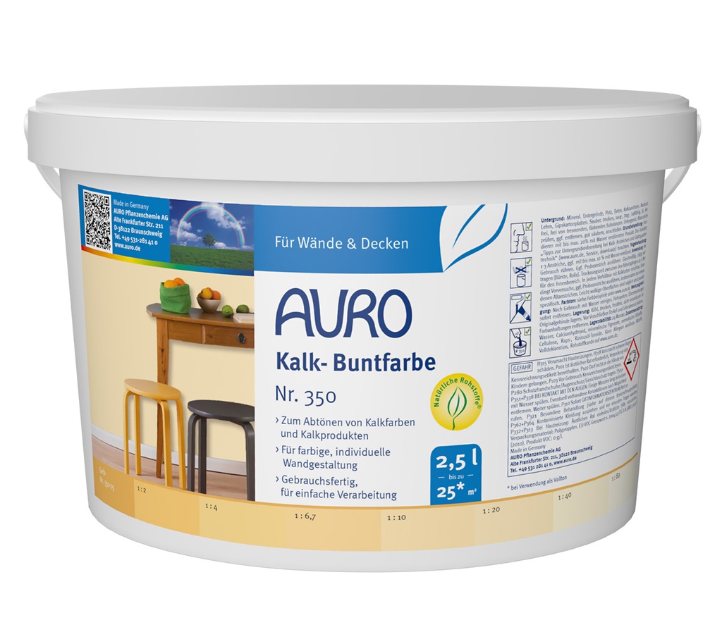 AURO Kalk-Buntfarbe Gelb 2,5l
