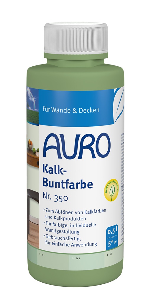 AURO Kalk-Buntfarbe Grün, Nr. 350-65 0,5l