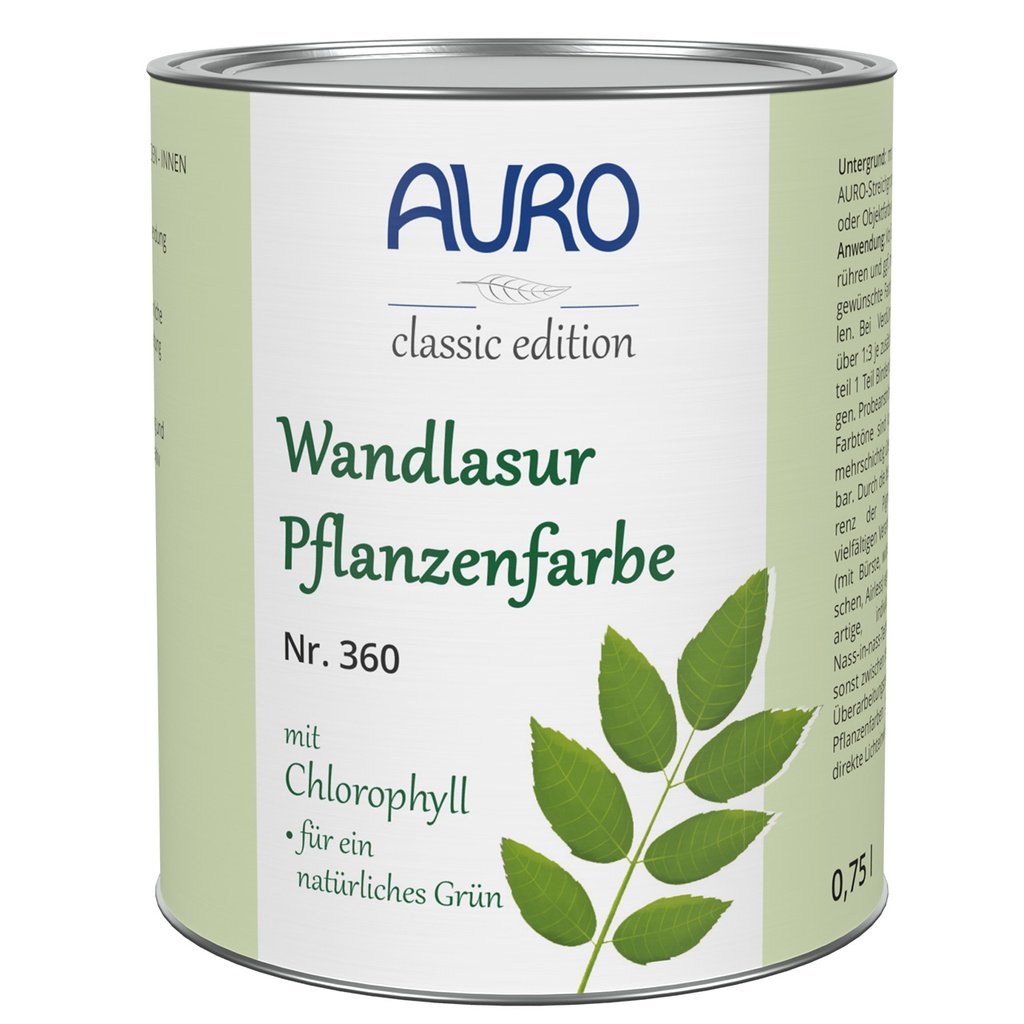 AURO Wandlasur-Pflanzenfarbe blattgrün 0,75L