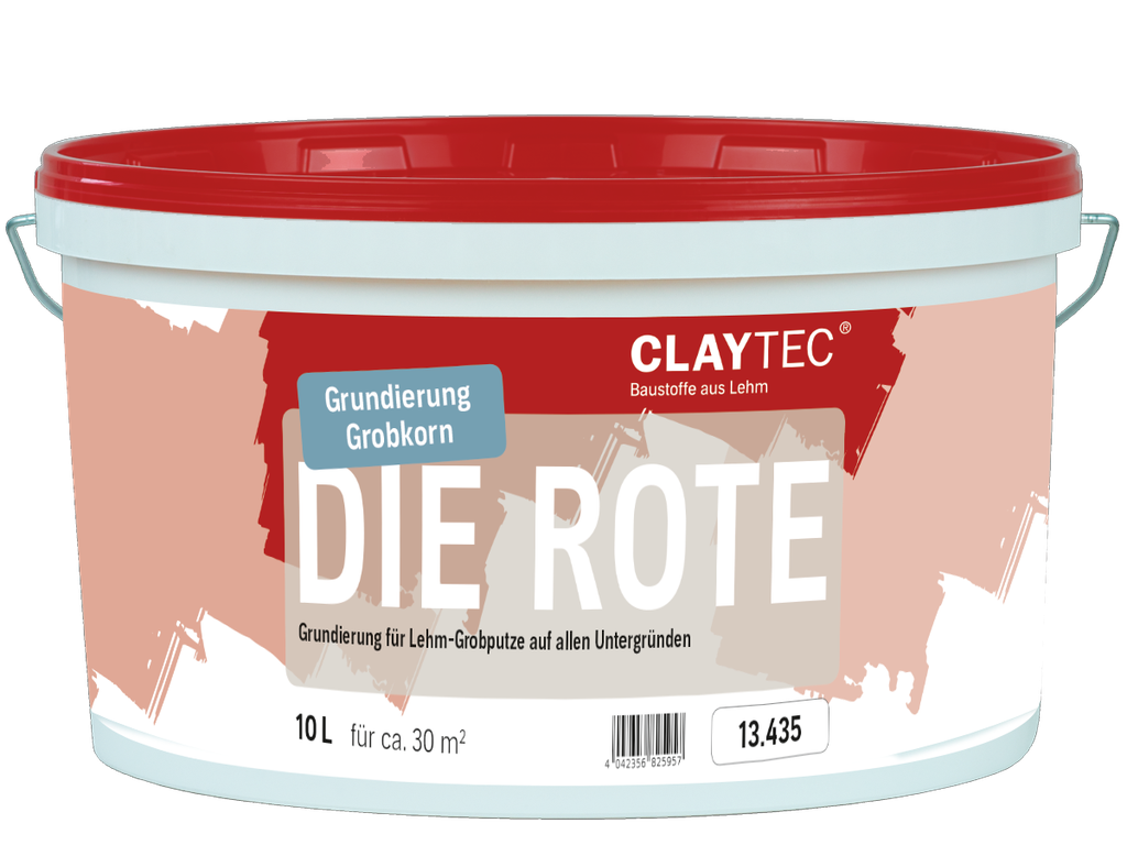 Claytec Grundierung DIE ROTE, grob, 10l-Eimer