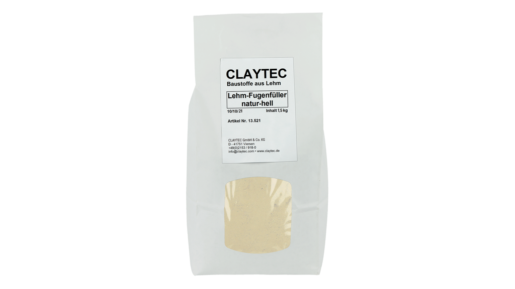 Claytec Lehm-Fugenfüller, natur-HELL 1,5kg
