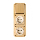 FURORE 3-Fach Kombi 1xWechselschalter/2xSteckdose, Massivholz Buche