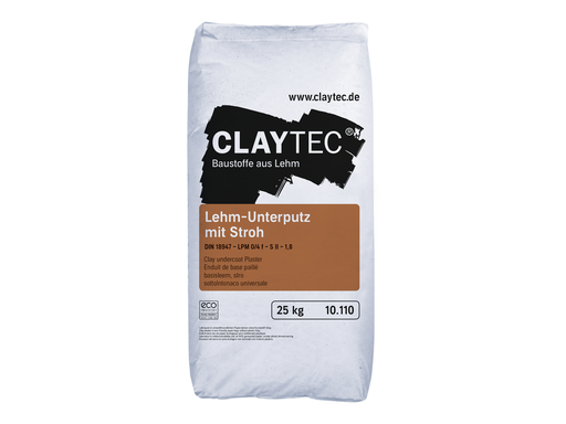 [CL10110] Claytec Lehmunterputz grob mit Stroh, 25kg trocken