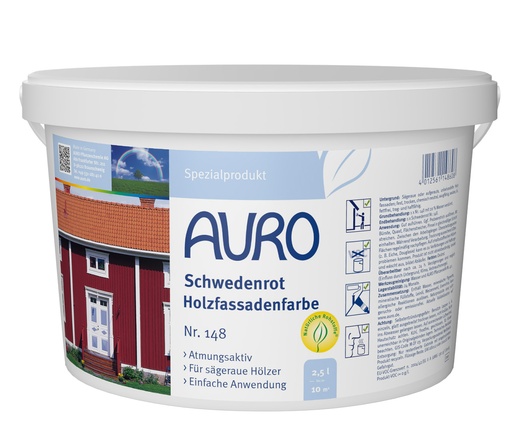 [FU14800025] AURO Schwedenrot Holzfassadenfarbe 2,5l Nr. 148