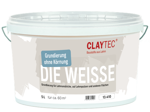 [CL13410] Claytec Grundierung DIE WEISSE, glatt, 5l-Eimer